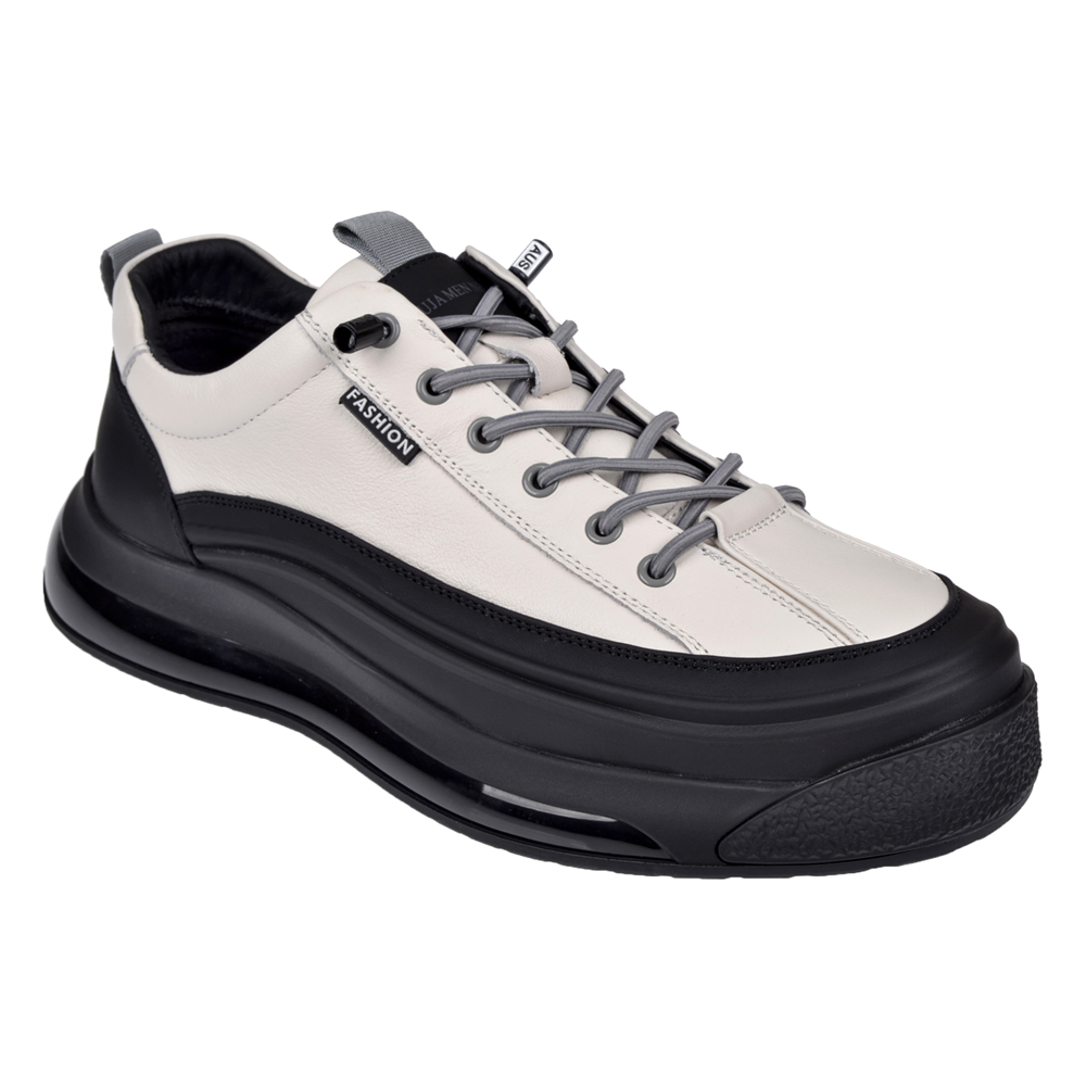 Guja Hakiki Deri Erkek Spor Ayakkabı Sneaker GJ-26K500-1 BEYAZ