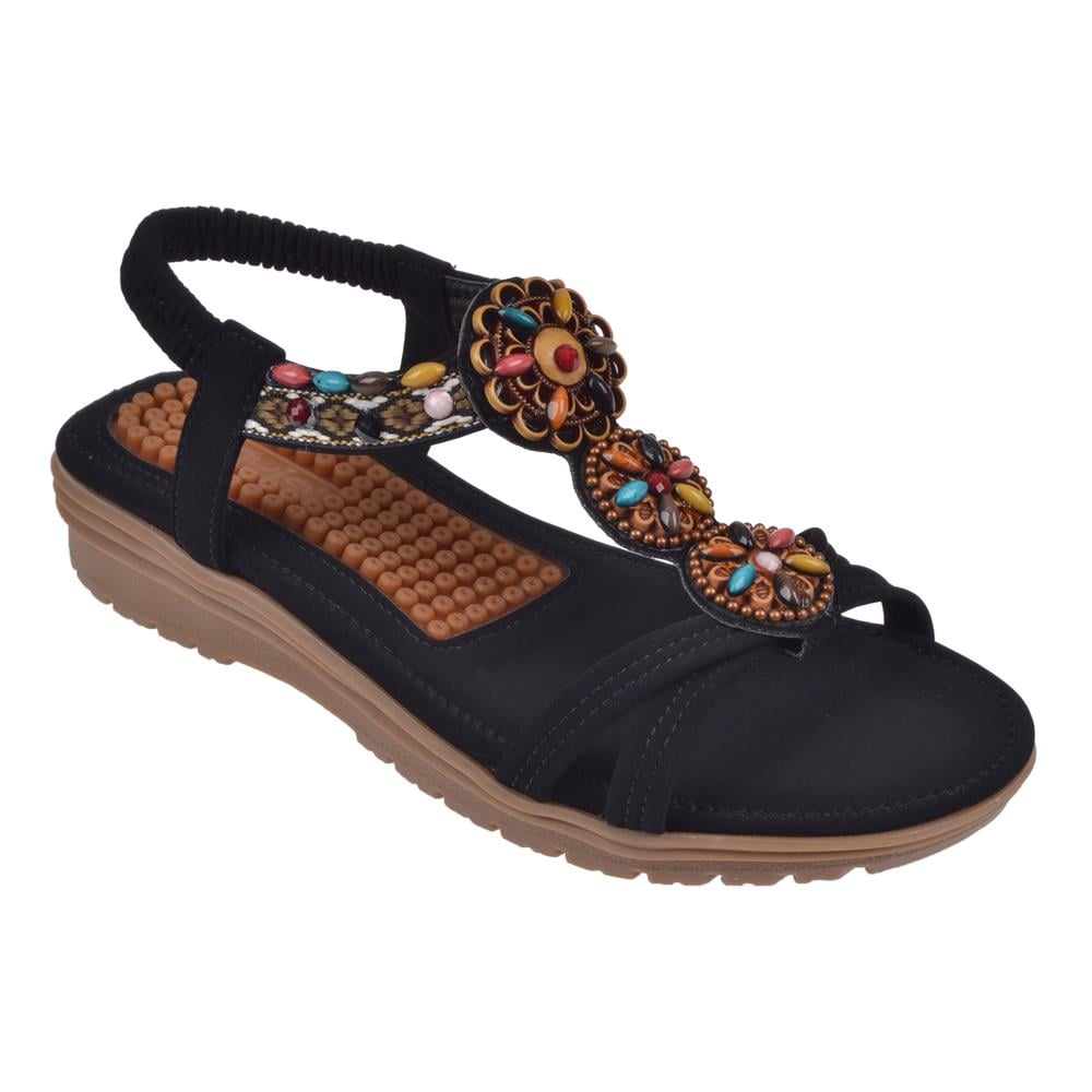 Guja Masaj Tabanlı Comfort Kadın Sandalet GJ-1202   SİYAH
