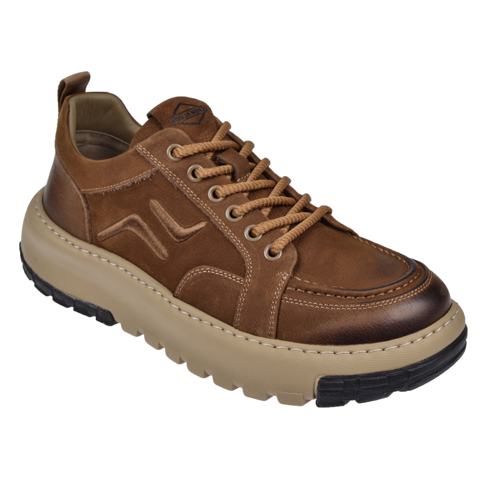 Guja Nubuk Deri Hafif Taban Erkek Spor Ayakkabı Sneaker GJ-25K552 CAMEL NUBUK