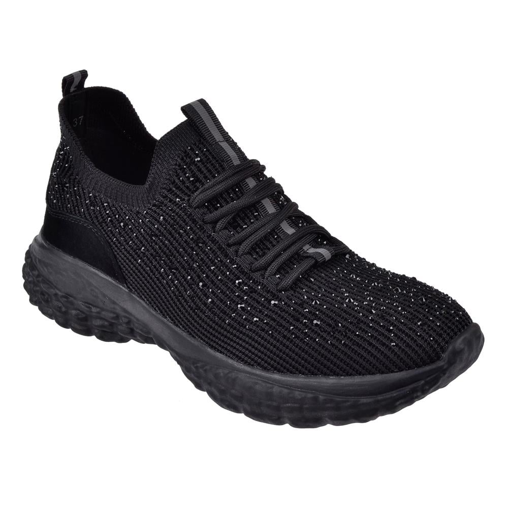 Guja Taşlı Triko Kadın Spor Ayakkabı Sneaker GJ-320   SİYAH