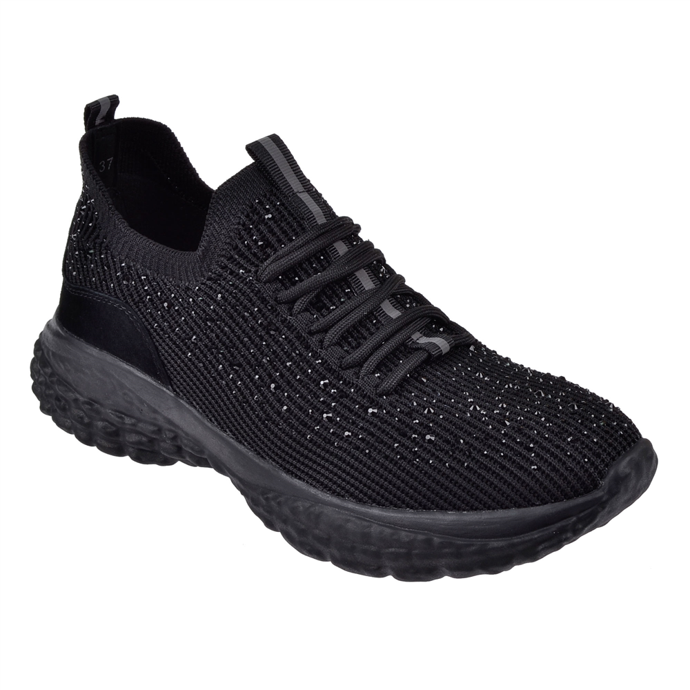 Guja Taşlı Triko Kadın Spor Ayakkabı Sneaker GJ-320 SİYAH