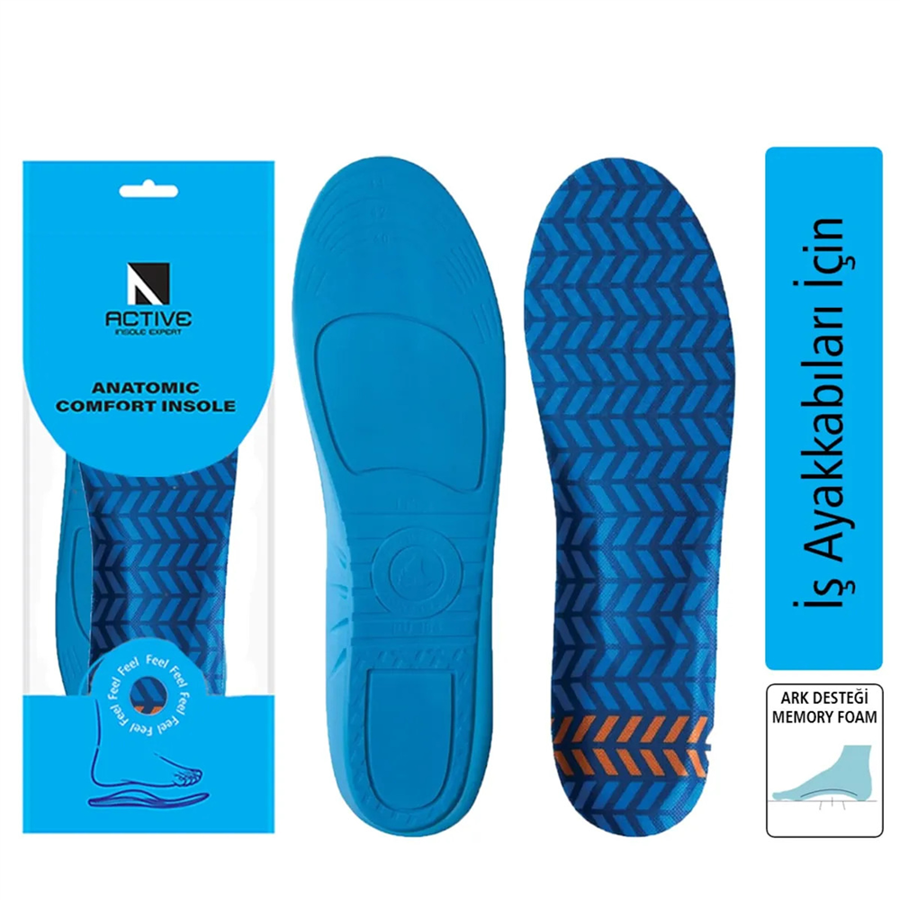 Memory Foam Darbe Emici, Ark Destekli, Erkek İş Ayakkabısı Tabanlığı 184-MM