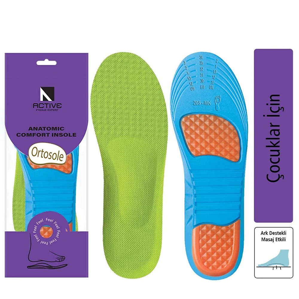 Ortosole Darbe Emici Memory Foam Çocuk Ayakkabı Tabanlığı 205-MK-