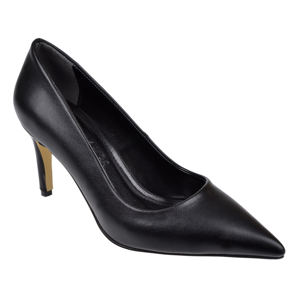 Pullman 8 Cm İnce Topuk Kadın Stiletto PL-89GV   SİYAH CİLT