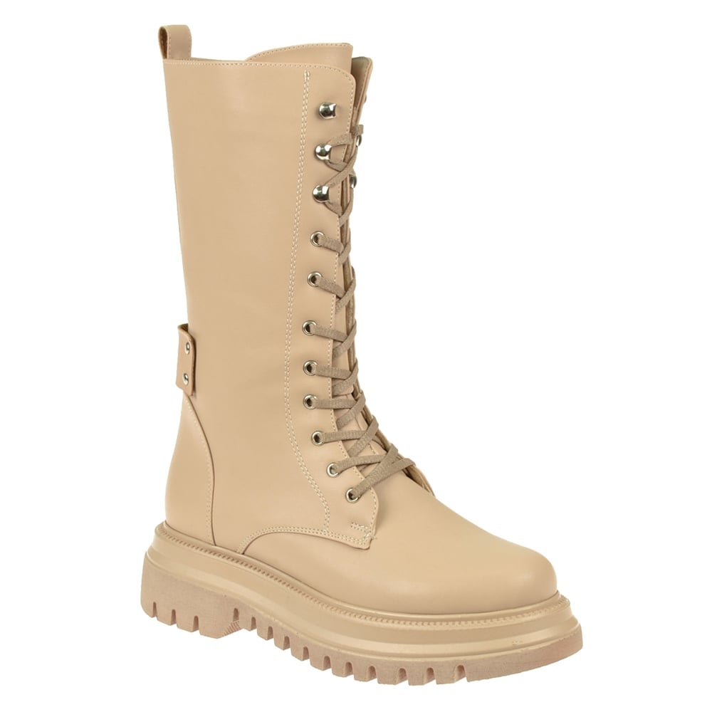 Pullman Fermuarlı Kadın Bot SMS-2798   BEJ