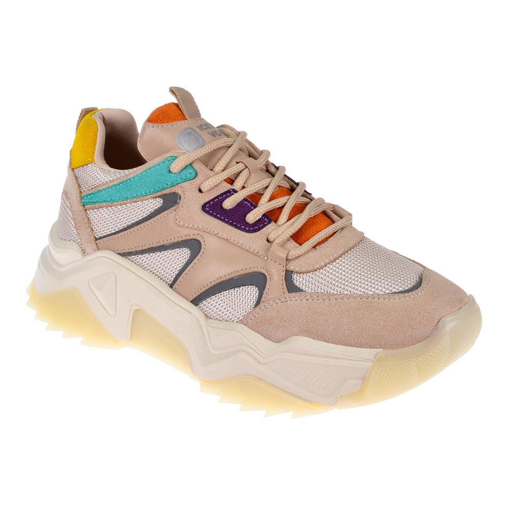 Pullman Kadın Spor Ayakkabı Sneaker SMS-65142   BEJ MULTİ