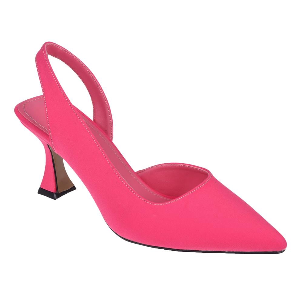 Pullman Saten Kadın Topuklu Ayakkabı PL-3100   FUŞYA
