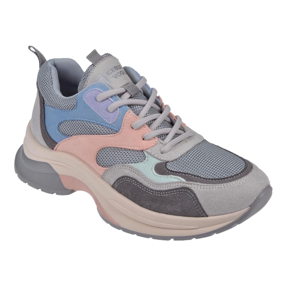 Pullman Simli Kadın Spor Ayakkabı Sneaker SMS-30162   GRİ MULTİ
