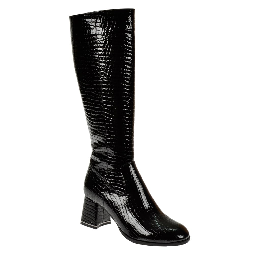 Pullman Topuklu Kadın Çizme İZ-600   SİYAH RUGAN