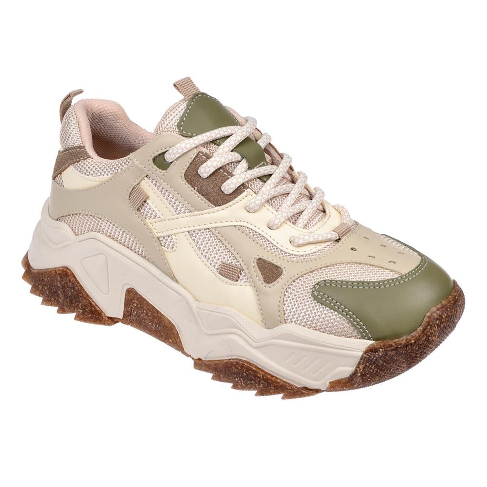 Sms Kadın Spor Ayakkabı Sneaker SMS-65137   BEJ YEŞİL