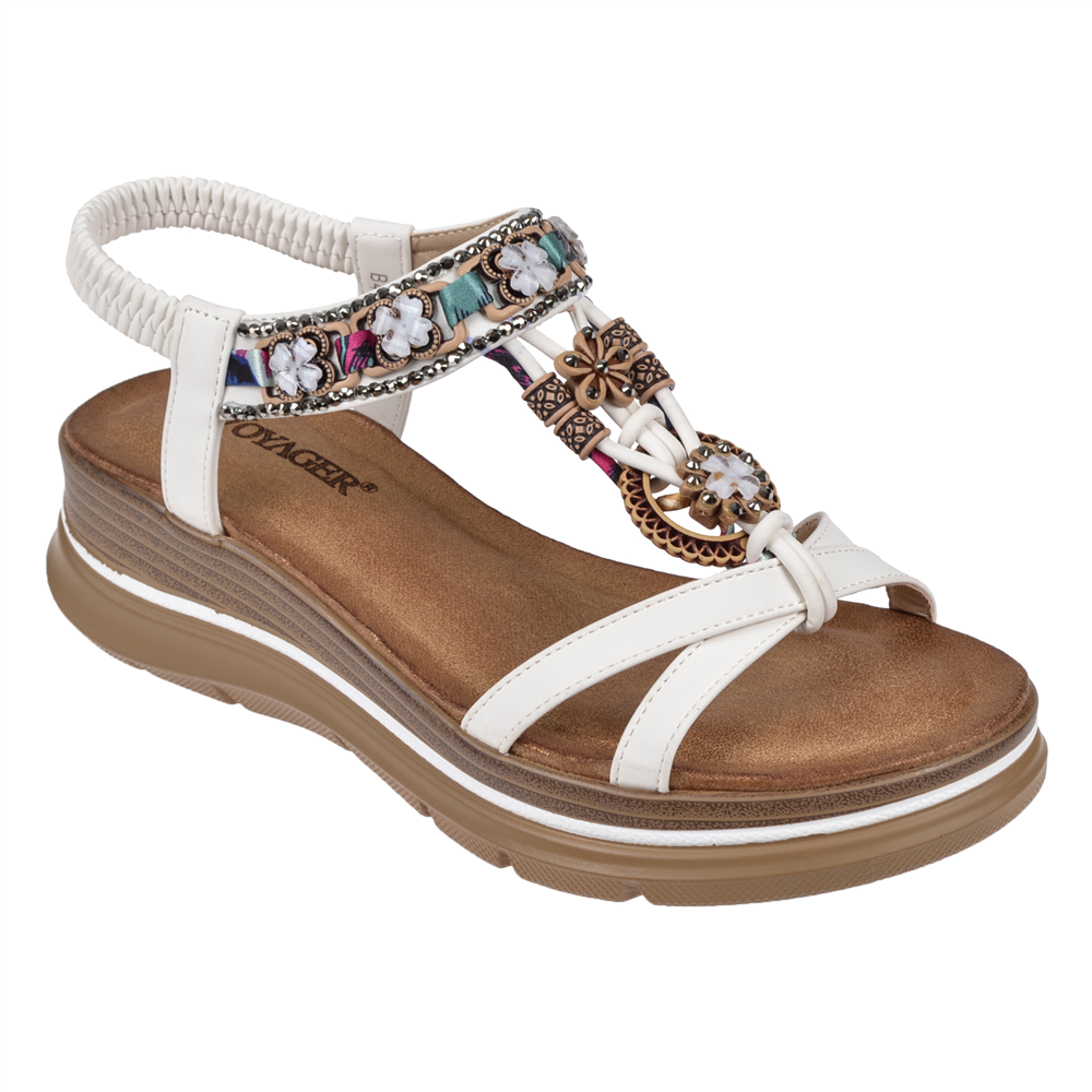 Voyager Dolgu Taban Comfort Kadın Sandalet VOY-481-Z   BEYAZ