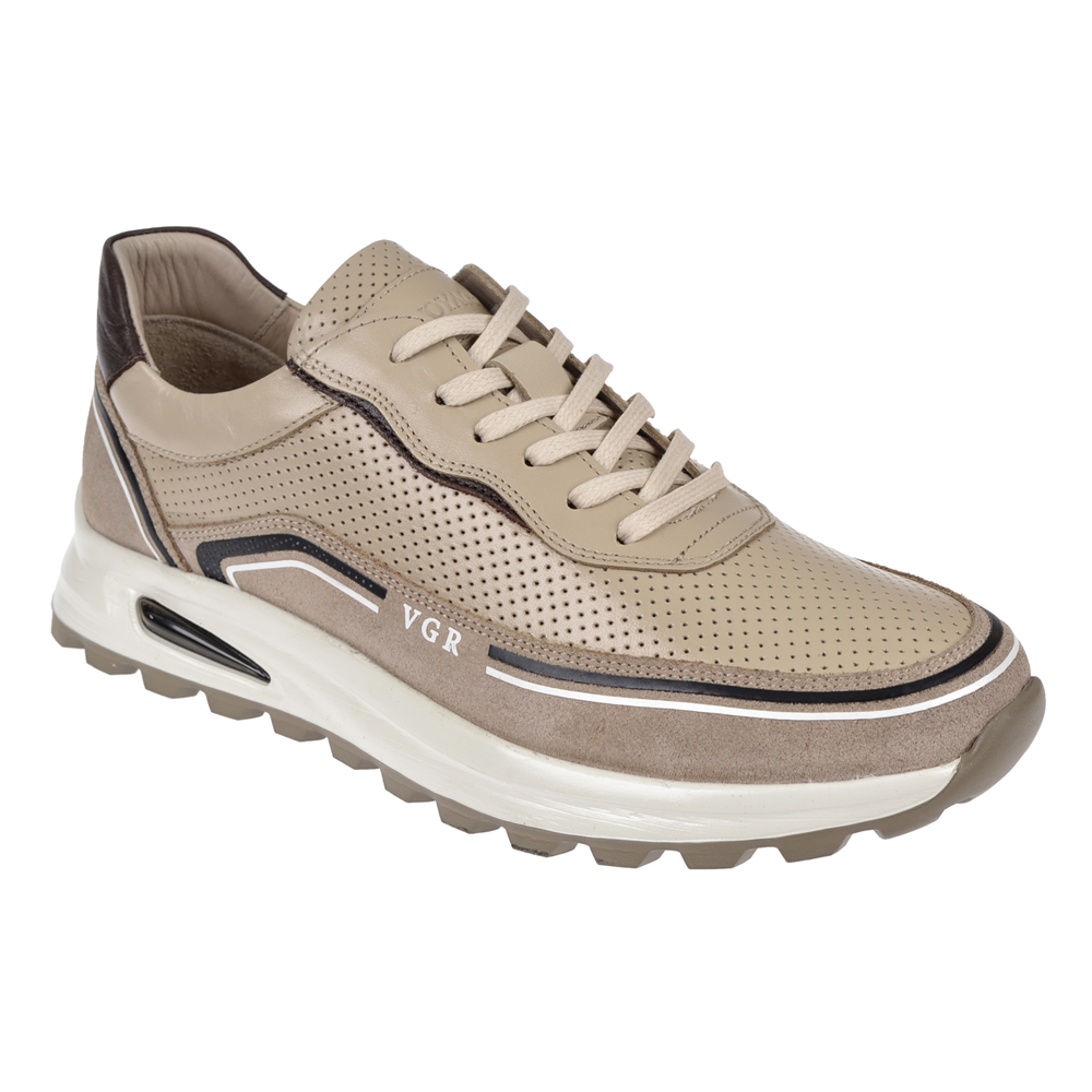 Voyager Hakiki Deri Yazlık Erkek Spor Ayakkabı Sneaker VOY-684   BEJ