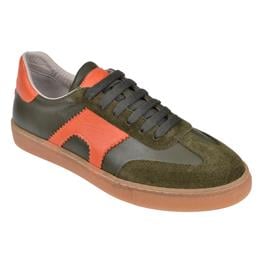 Floor Hakiki Deri Kadın Spor Ayakkabı Sneaker MAK-5120   HAKİ ORANGE
