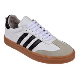 Floor Hakiki Deri Kadın Spor Ayakkabı Sneaker MAK-3020   BEYAZ SİYAH