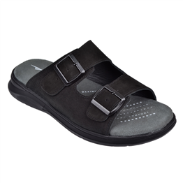 Forelli Hakiki Deri Comfort Erkek Terlik FOR-EJDER SİYAH NUBUK