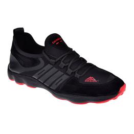 Pullman Hafif Taban Erkek Spor Ayakkabı Sneaker GJ-5211   SİYAH KIRMIZI