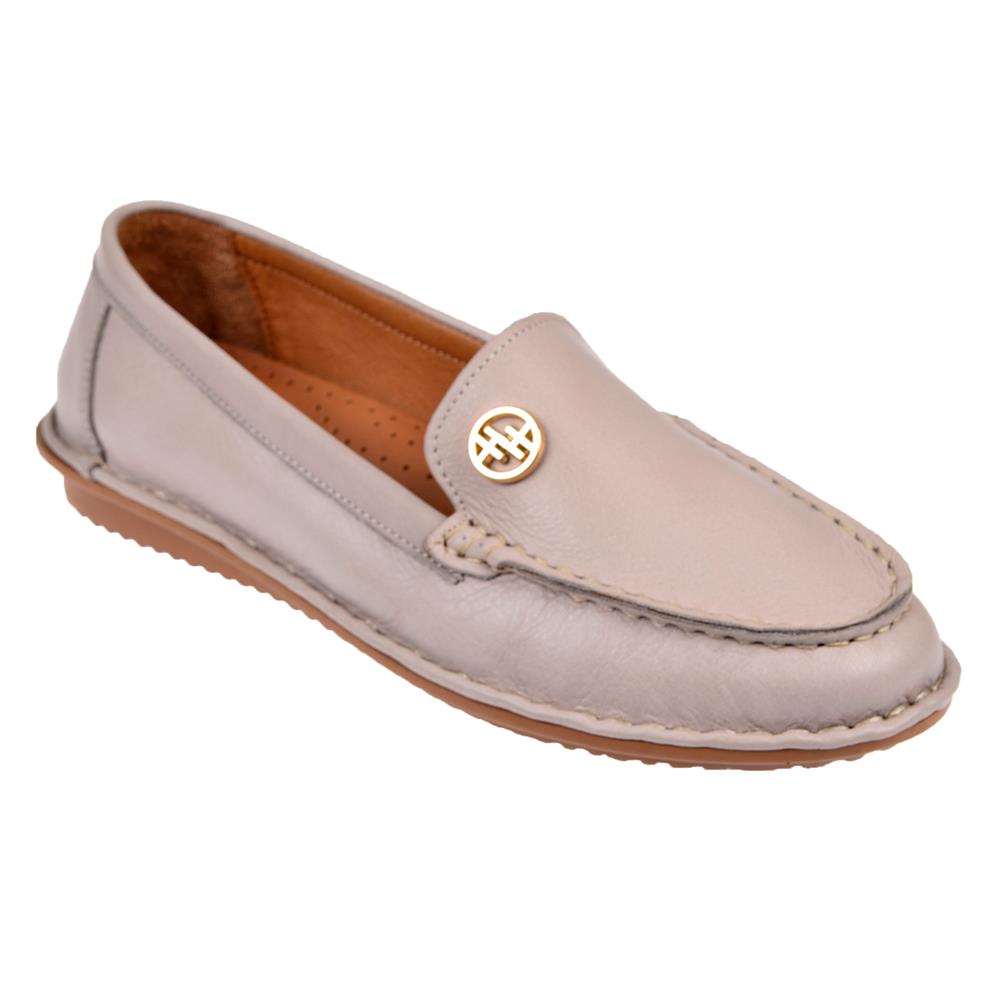 Beety %100 Deri Comfort Kadın Babet BEE-228   SİLVER