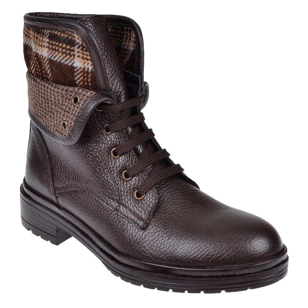 Beety Hakiki Deri Bileği Katlamalı Kadın Bot BEE-2175   KAHVE