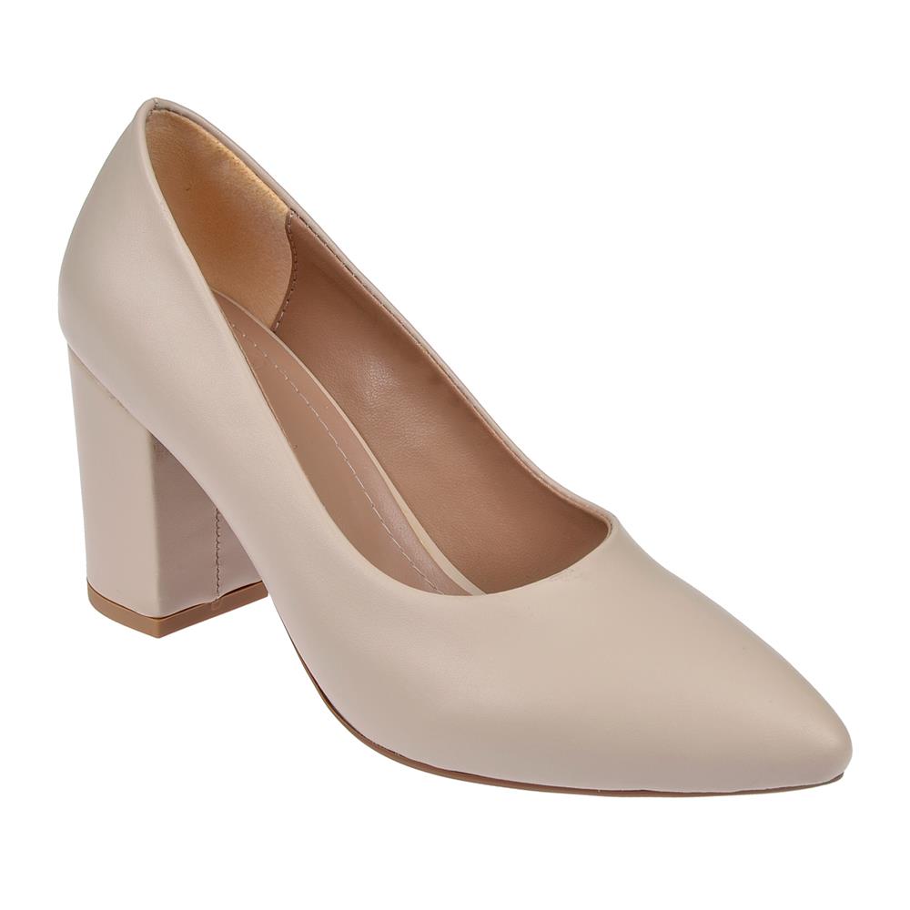 Beety Kalın Topuklu Kadın Gova Ayakkabı BEE-1110   BEJ