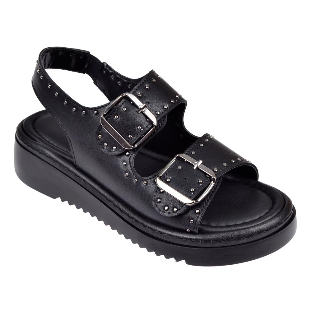 Castle Black Üstten Tokalı Kadın Sandalet CB-35169   SİYAH