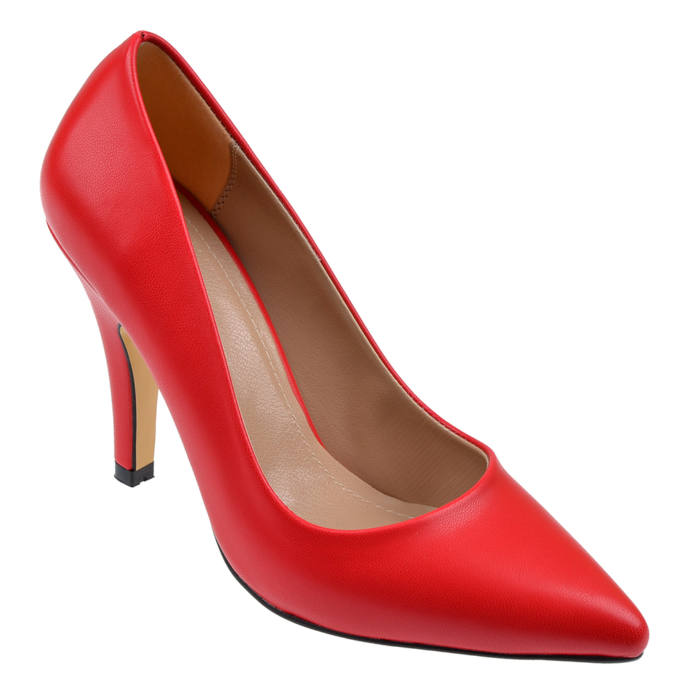 Floor 10 Cm Topuklu Kadın Ayakkabı Stiletto MAK-437 KIRMIZI