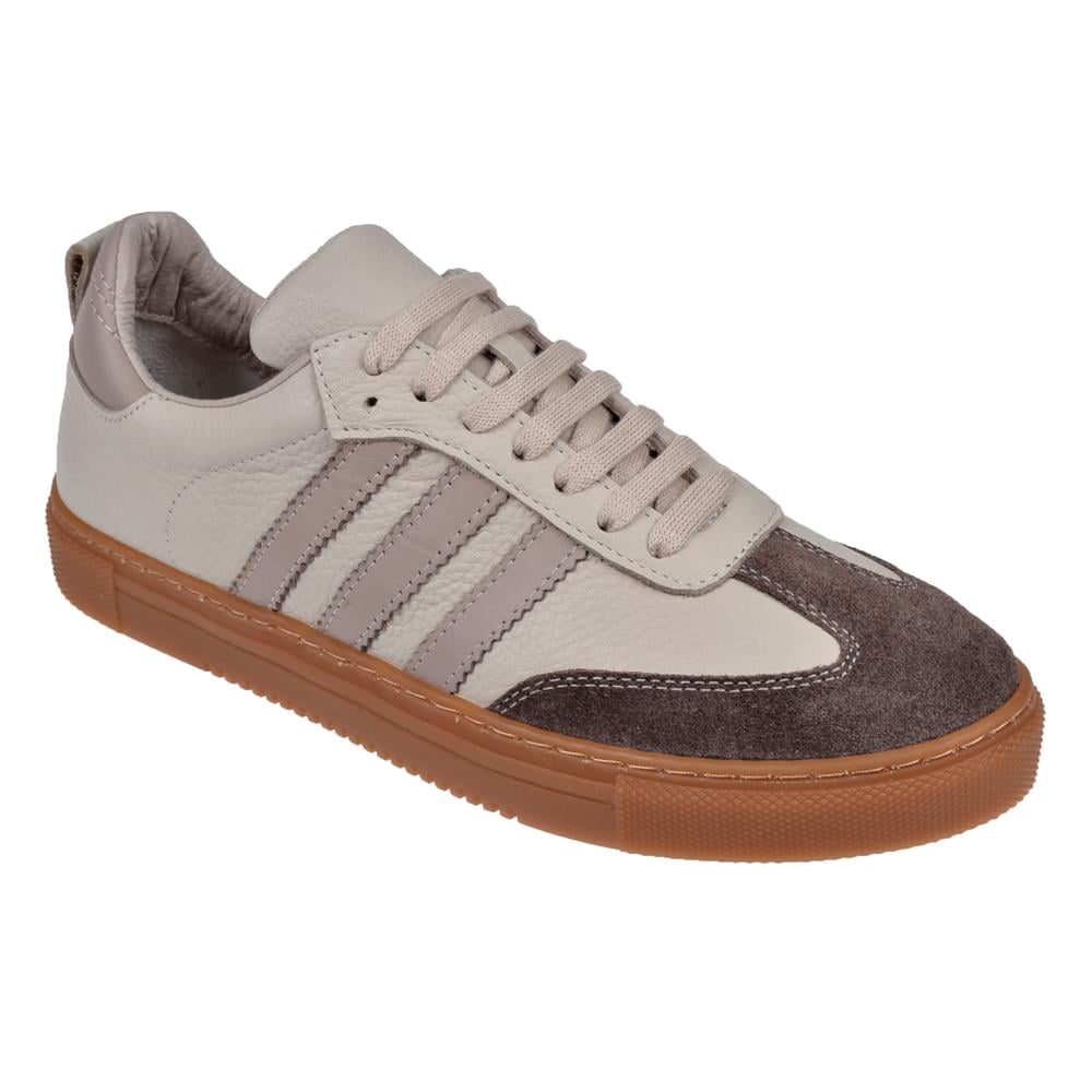 Floor Hakiki Deri Kadın Spor Ayakkabı Sneaker MAK-3020   VİZON