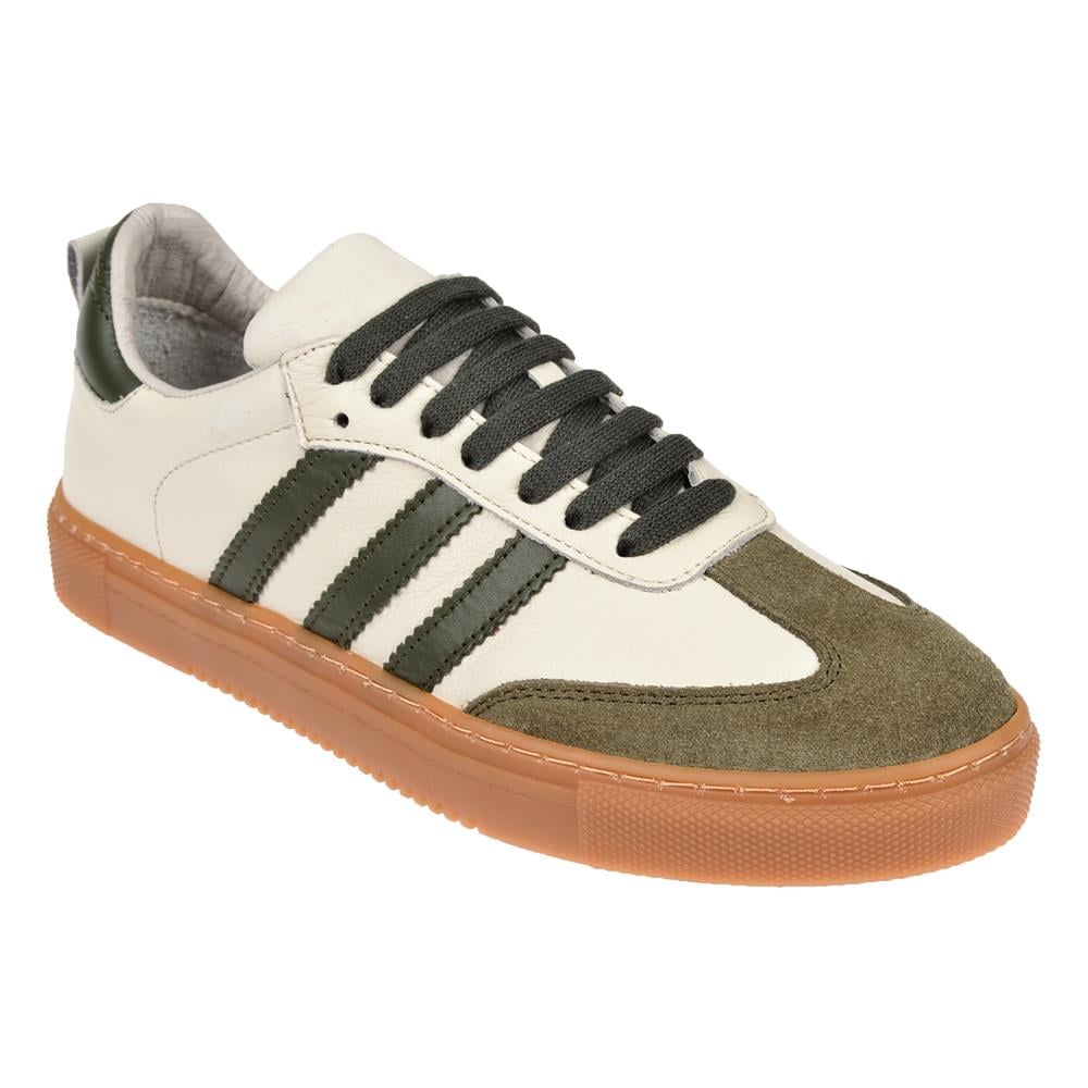 Floor Hakiki Deri Kadın Spor Ayakkabı Sneaker MAK-3020   BEJ HAKİ