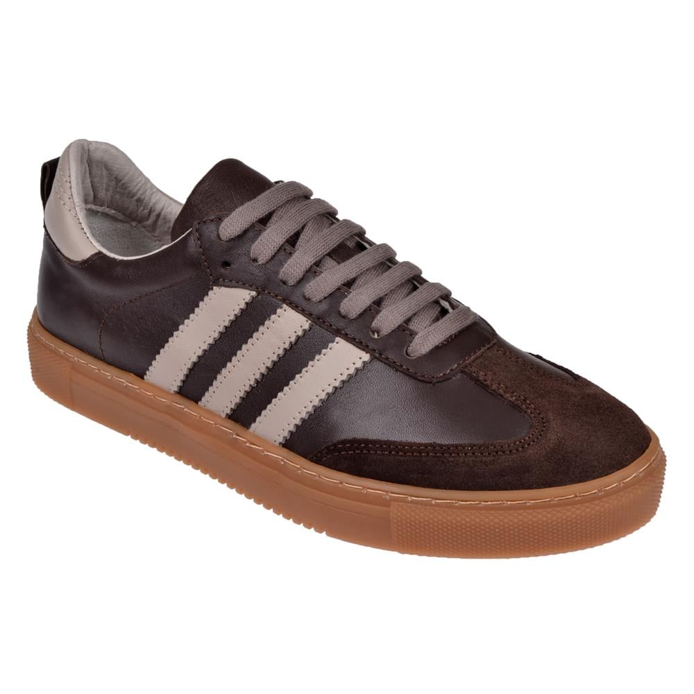 Floor Hakiki Deri Kadın Spor Ayakkabı Sneaker MAK-3020   KAHVE
