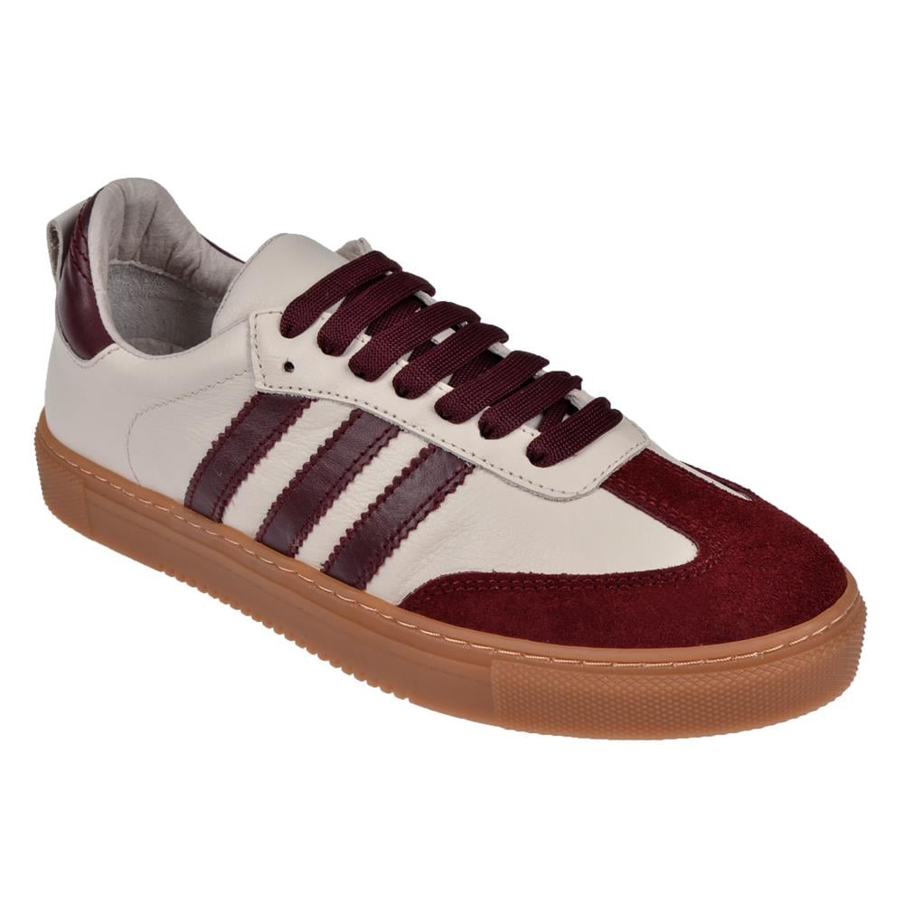 Floor Hakiki Deri Kadın Spor Ayakkabı Sneaker MAK-3020   BORDO