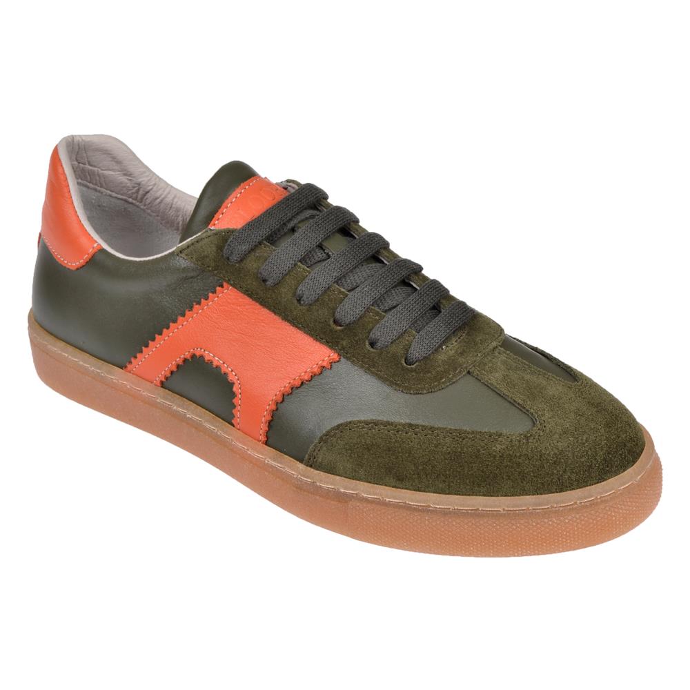 Floor Hakiki Deri Kadın Spor Ayakkabı Sneaker MAK-5120   HAKİ ORANGE