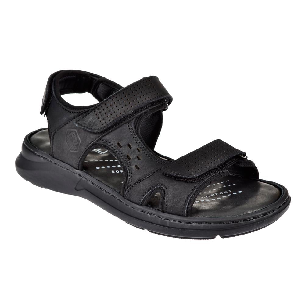Forelli Hakiki Deri Comfort Cırtlı Erkek Sandalet FOR-40526   SİYAH NUBUK