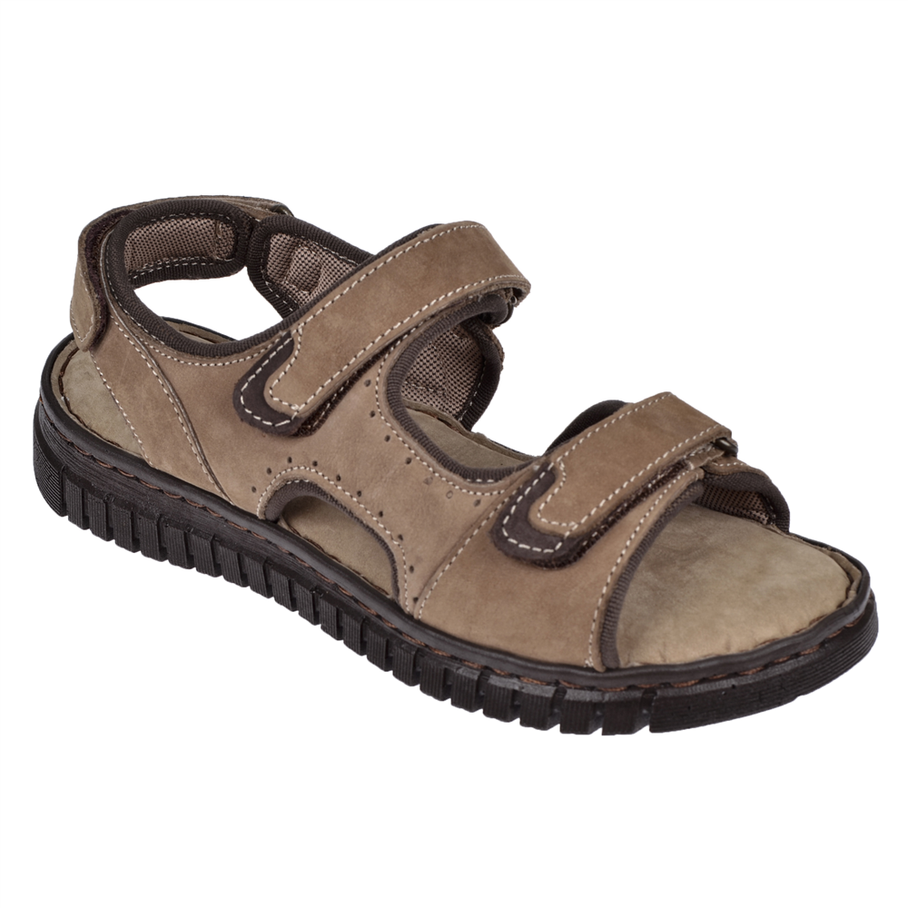 Forelli Hakiki Deri Comfort Cırtlı Kadın Sandalet ARYA FOR-38506 KUM NUBUK