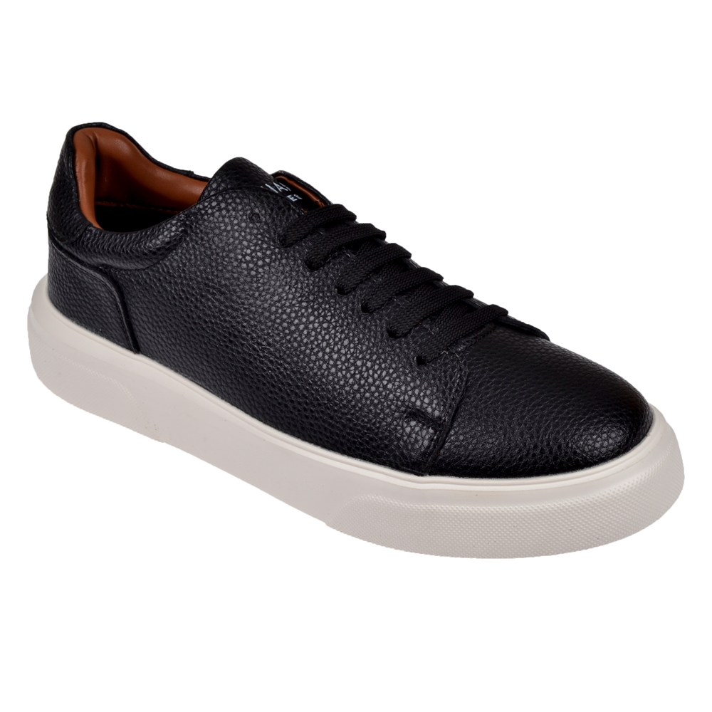 Lufian Hakiki Deri Erkek Spor Ayakkabı Sneaker LUF-TOMMY SİYAH BEYAZ