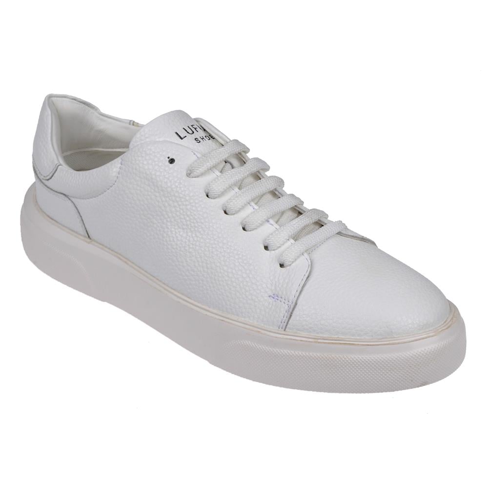 Lufian Hakiki Deri Erkek Spor Ayakkabı Sneaker LUF-TOMMY   BEYAZ