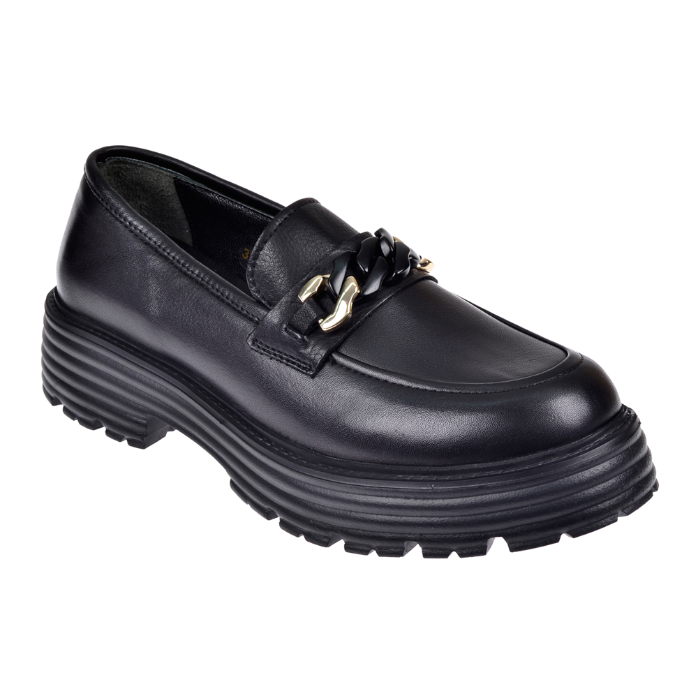 Maximino Hakiki Deri Makosen Tokalı Kadın Ayakkabı MX-1265 SİYAH