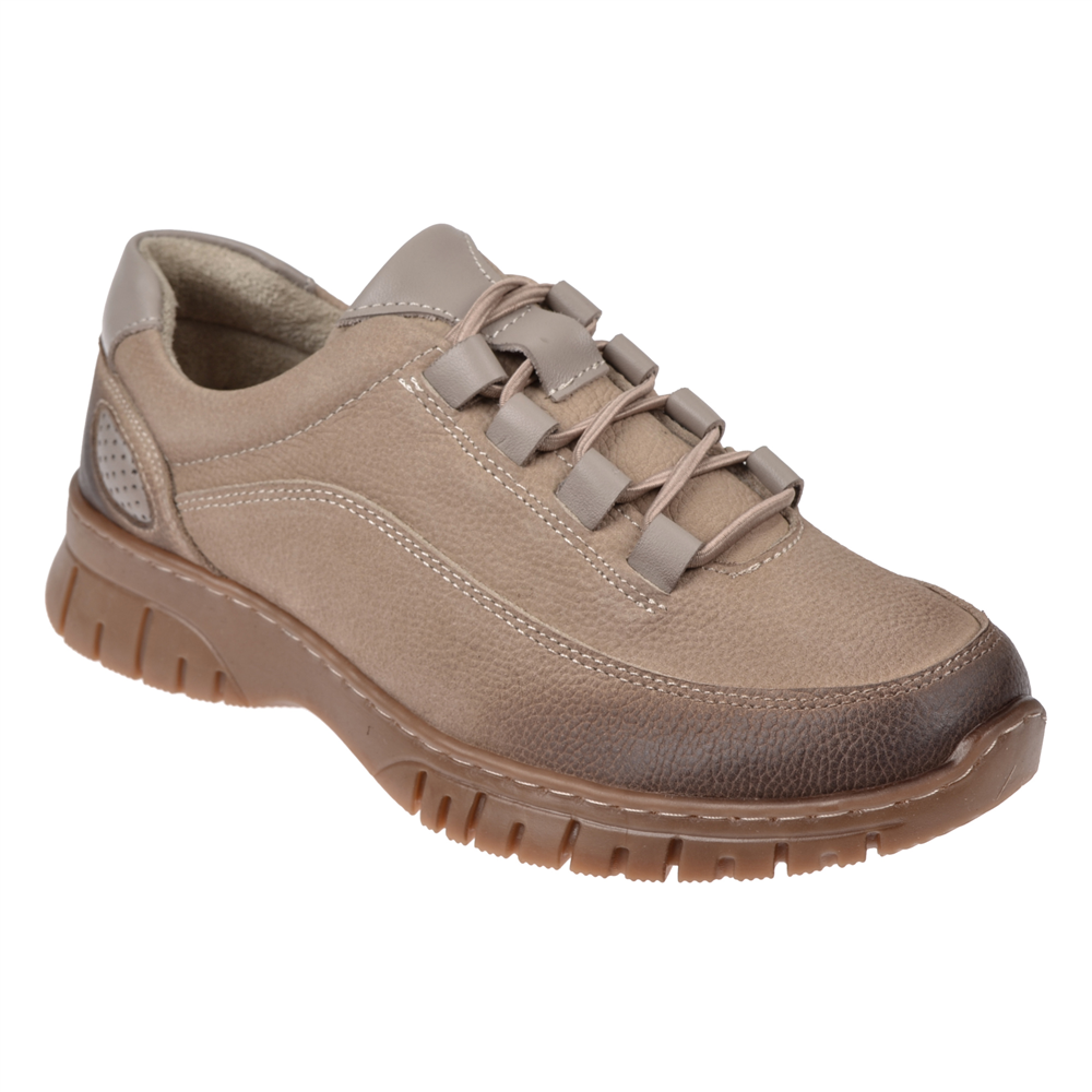 New Diamond Hakiki Deri Comfort Kadın Ayakkabı ND-25624 VİZON NUBUK