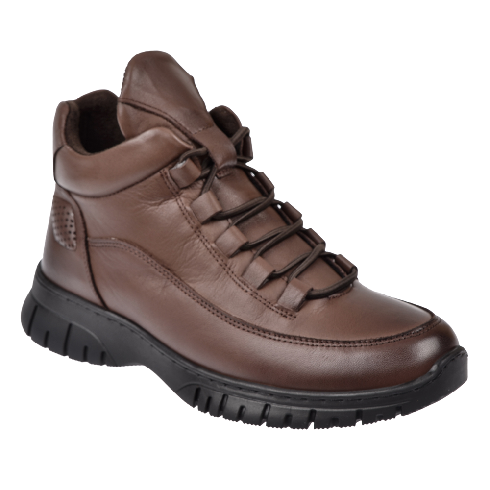 New Diamond Hakiki Deri Comfort Kısa Kadın Bot ND-25604 KAHVE
