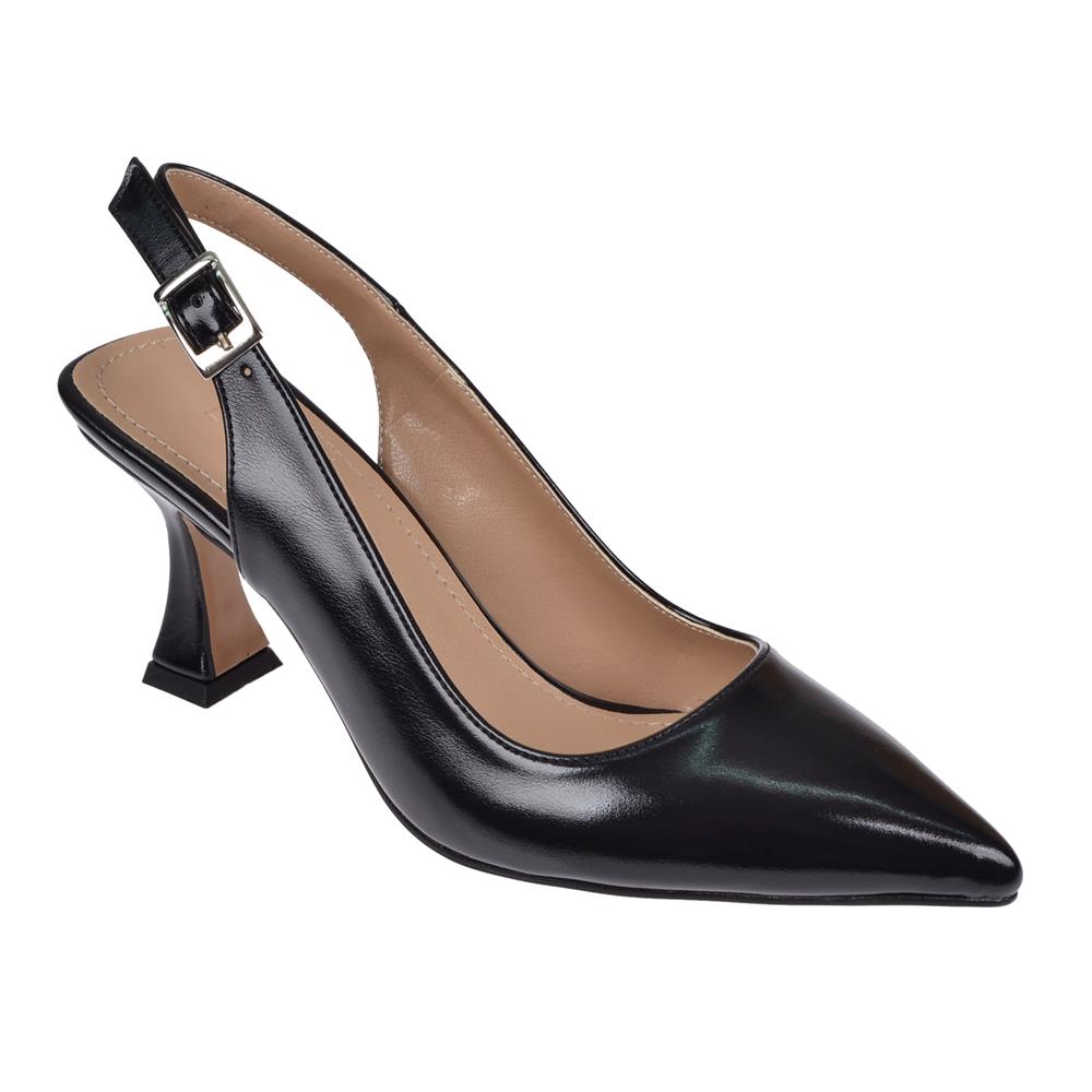 Pullman Arkası Açık Topuklu Kadın Ayakkabı PL-ZARRA   SİYAH