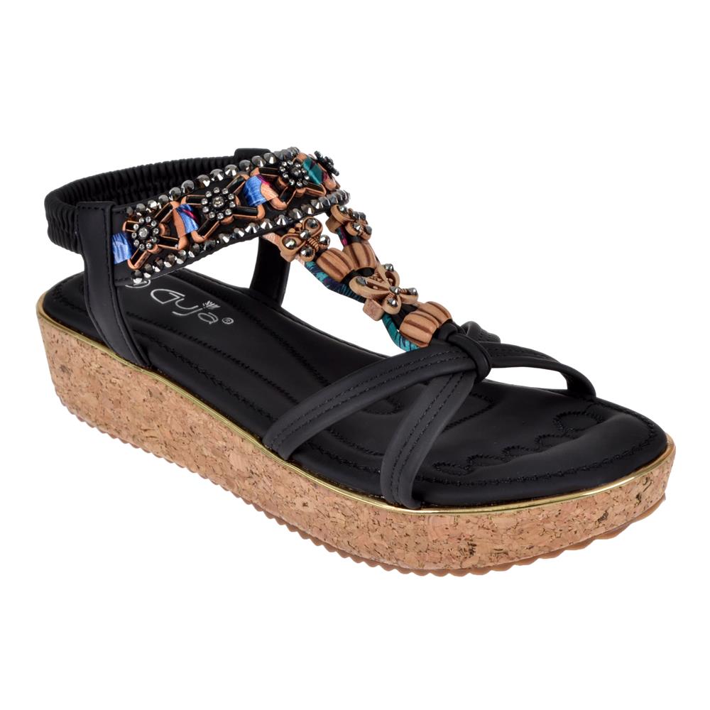 Pullman Dolgu Taban Kadın Sandalet GJ-1563   SİYAH