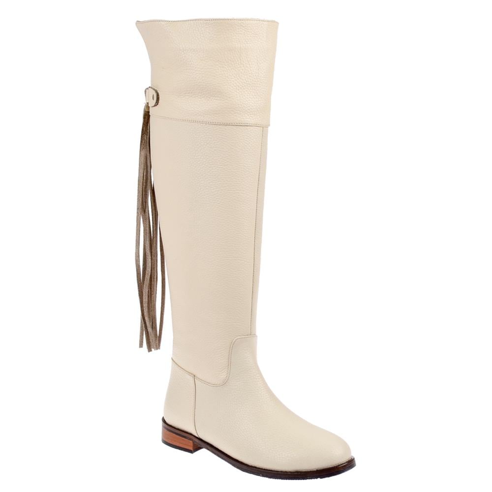 Pullman Hakiki Deri Binici Kadın Çizme MX-422   BEJ