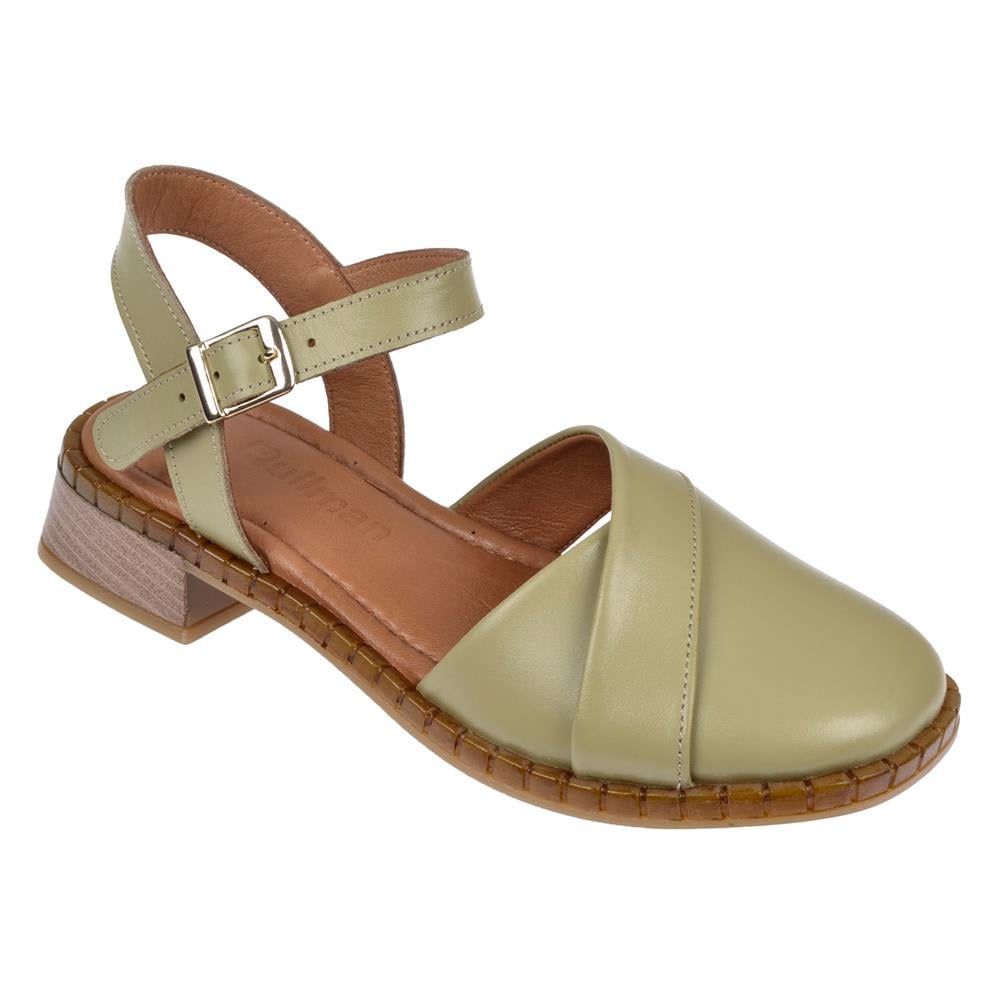 Pullman Hakiki Deri Burnu Kapalı Kadın Sanadalet BEL-040   HAKİ