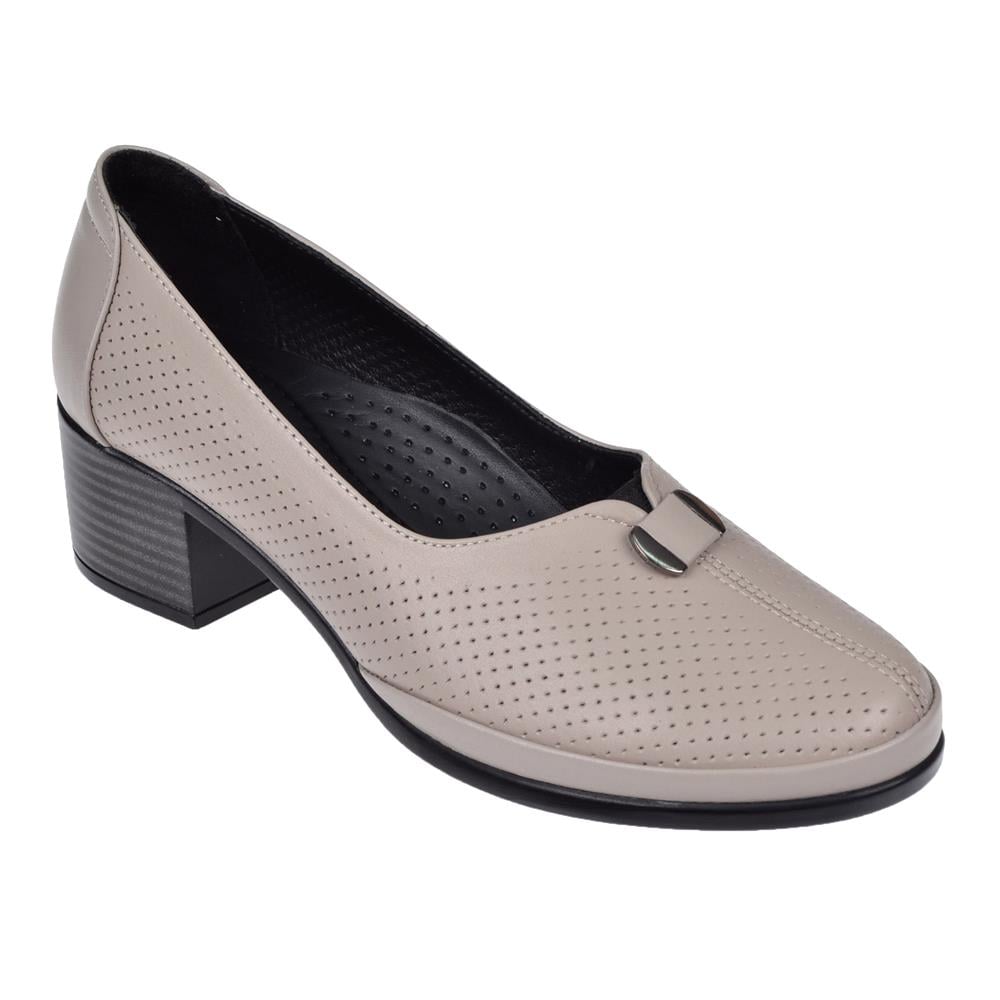 Pullman Hakiki Deri Comfort Kadın Ayakkabı MAK-896   VİZON