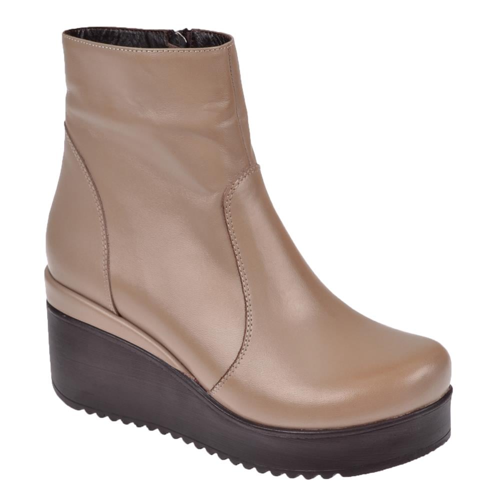 Pullman Hakiki Deri Dolgu Taban Kadın Bot AYK-300   VİZON