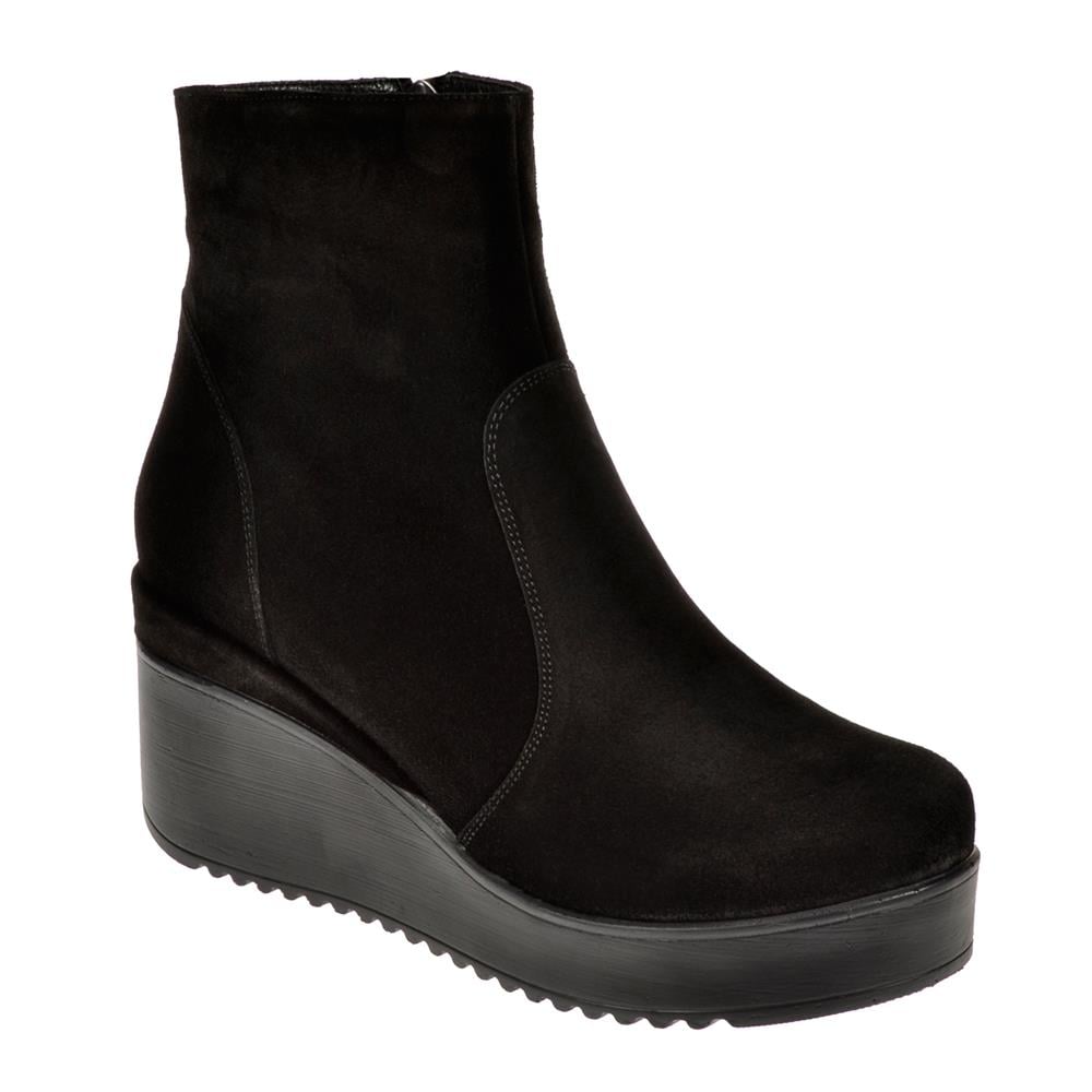 Pullman Hakiki Deri Dolgu Taban Kadın Bot AYK-300   SİYAH SÜET