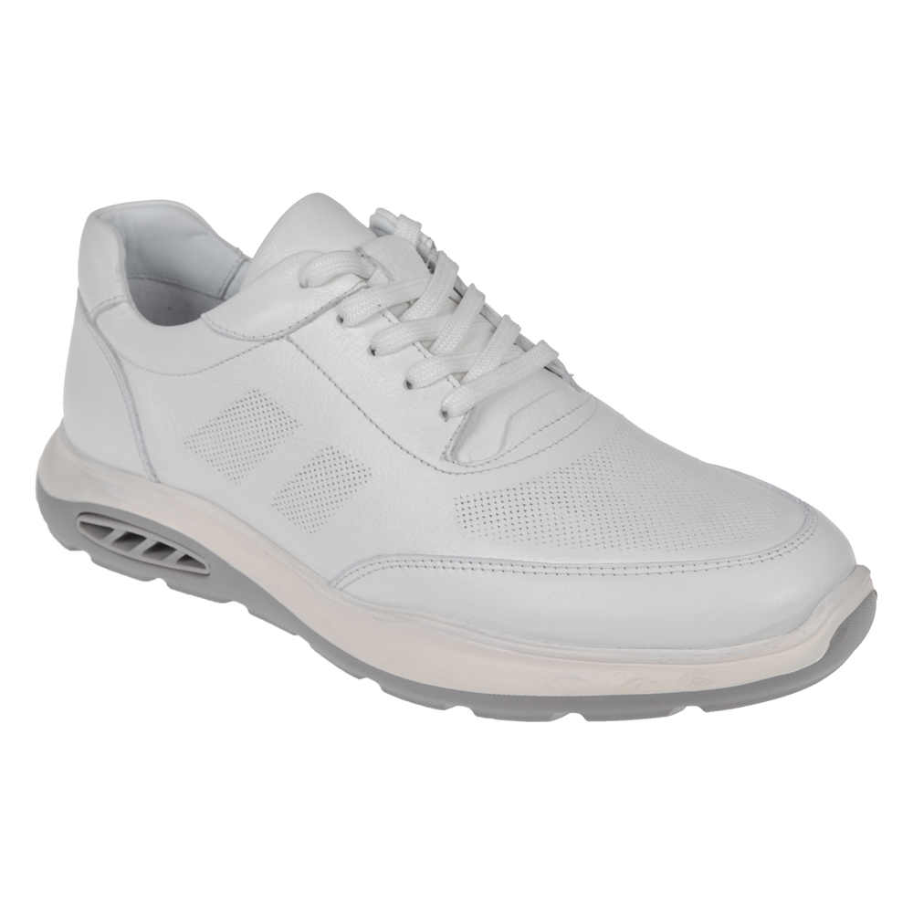 Pullman Hakiki Deri Erkek Spor Ayakkabı Sneaker MOD-5825   BEYAZ