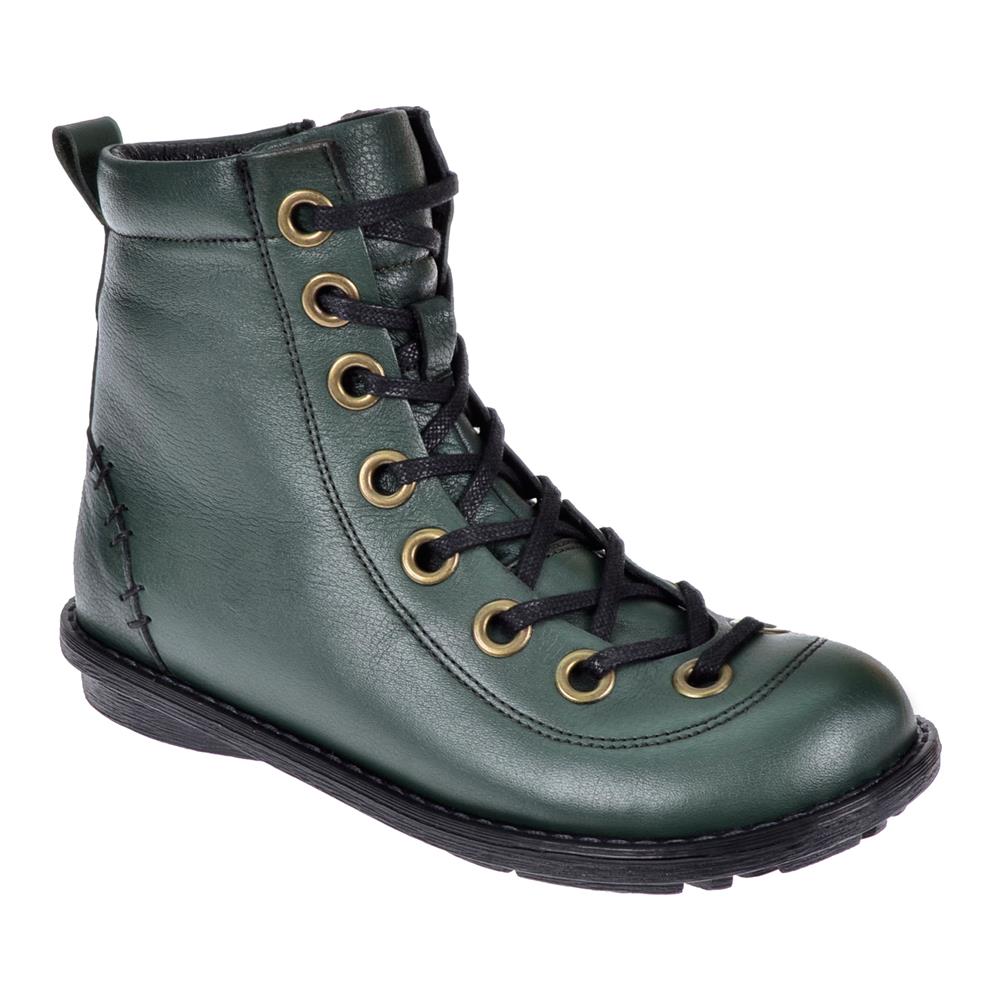 Pullman Hakiki Deri Günlük Kadın Bot PLM-34431   YEŞİL