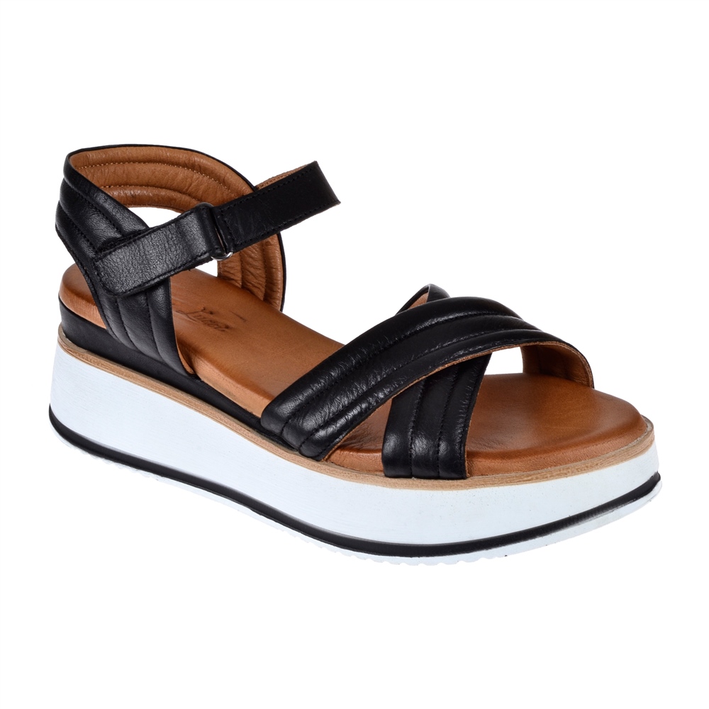 Pullman Hakiki Deri Kadın Sandalet AYK-1200   SİYAH