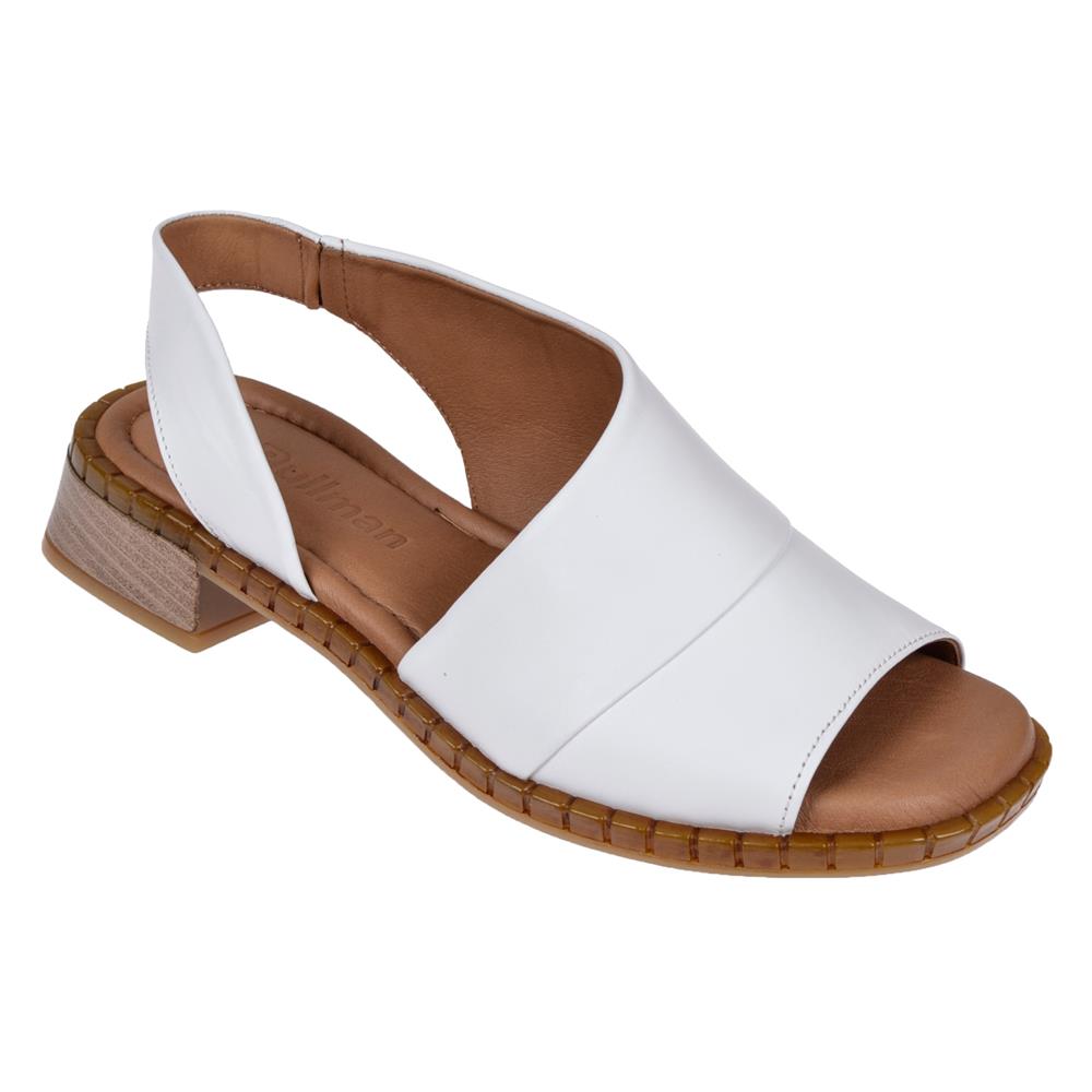 Pullman Hakiki Deri Kadın Sandalet BEL-015   BEYAZ