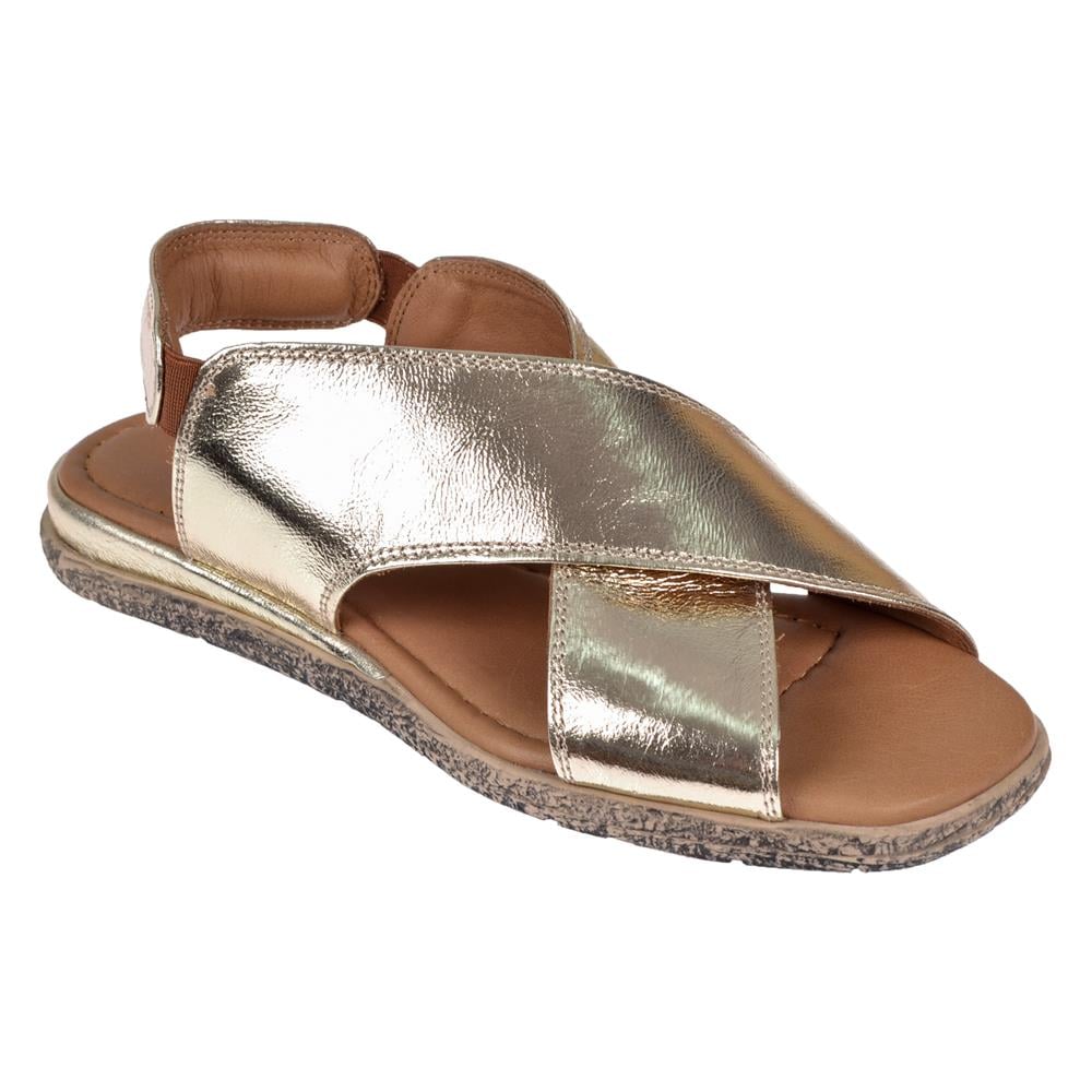 Pullman Hakiki Deri Kadın Sandalet PLM-706   ALTIN