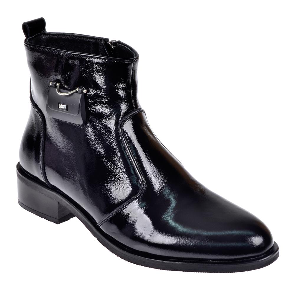 Pullman Hakiki Deri Kısa Kadın Bot MX-2200   SİYAH RUGAN